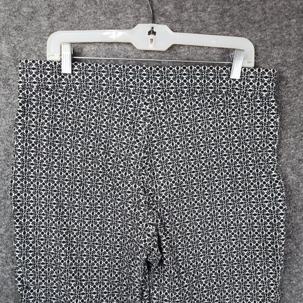 Verve Blues Ankle Pants Women Large Black White Geometric Print High Rise Crop - Picture 7 of 9
